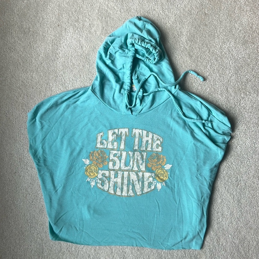Altar’d State Size S Turquoise Cropped Hoodie